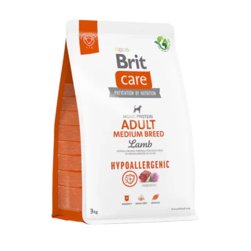 Brit medium adult lamb - Hipoallergén felnőtt közepestermetű kutya száraztáp bárány ízesítéssel 3 kg